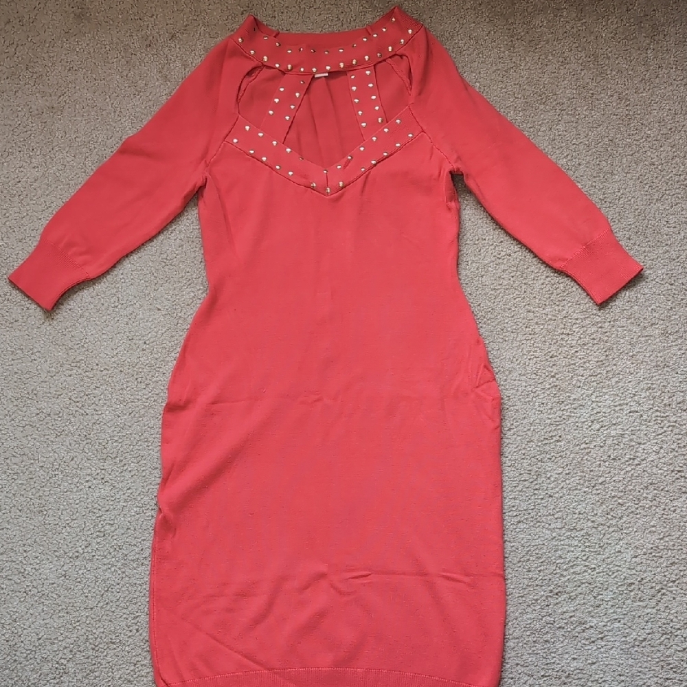 Nicki Minaj Pink Bodycon Dress Cold Shoulder Long Sleeve
